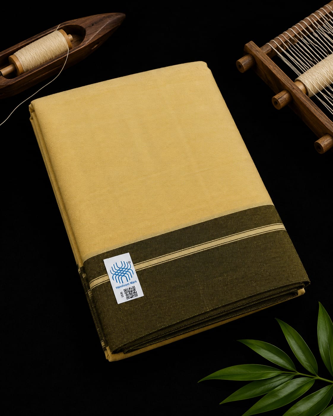 Elegance Pure Cotton Patteda Anchu Handloom Saree — Handloom Cotton Ilkal saree