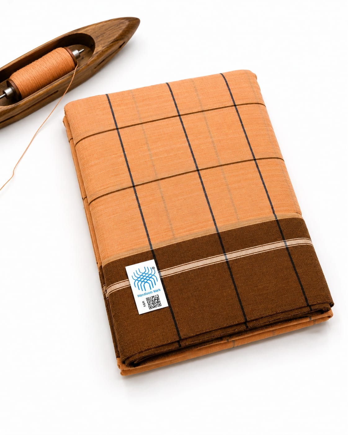 Big Chex Patteda Anchu Handloom Saree — Handloom Cotton Ilkal saree